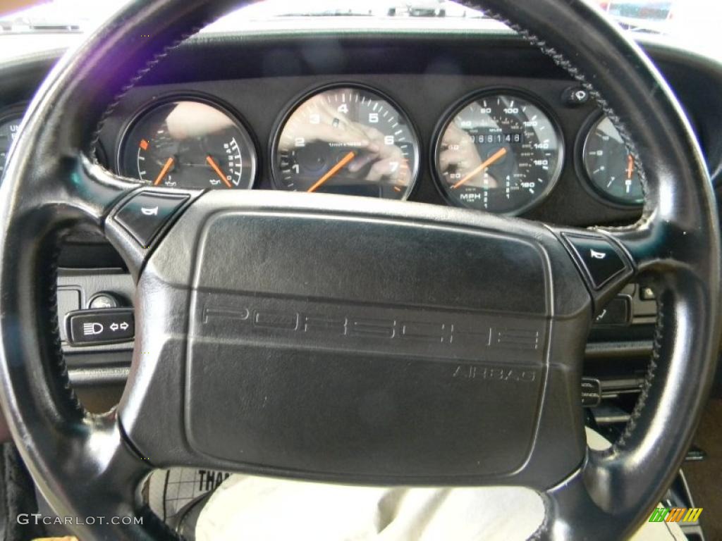 1991 Porsche 911 Carrera 2 Targa Cashmere Beige Steering Wheel Photo #45923566