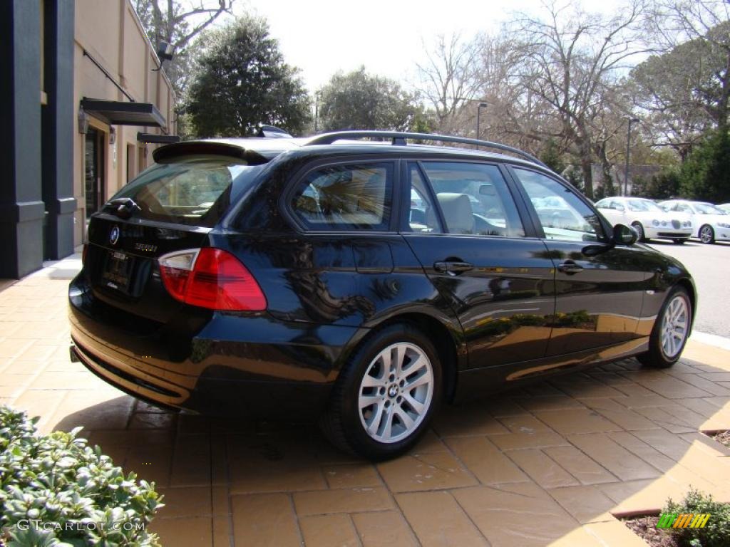 2007 3 Series 328i Wagon - Black Sapphire Metallic / Beige photo #10