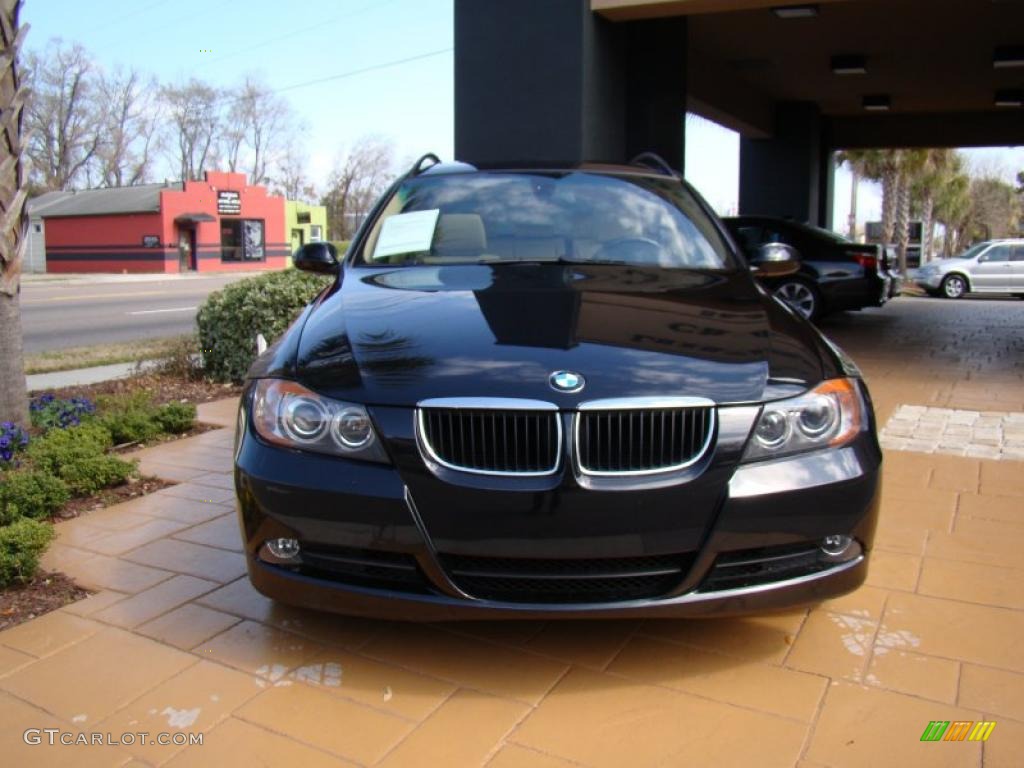 2007 3 Series 328i Wagon - Black Sapphire Metallic / Beige photo #12