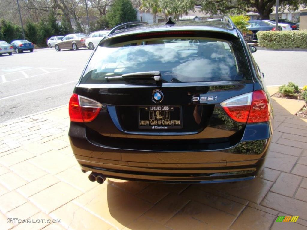 2007 3 Series 328i Wagon - Black Sapphire Metallic / Beige photo #14