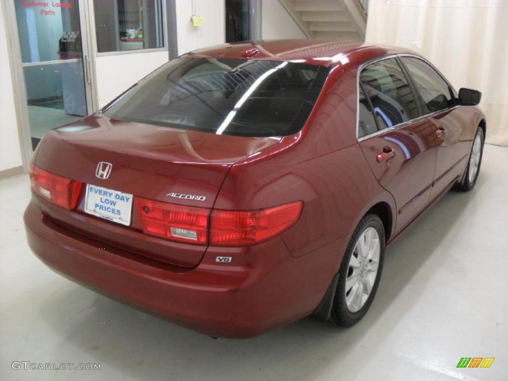 2005 Accord EX-L V6 Sedan - Redondo Red Pearl / Gray photo #4