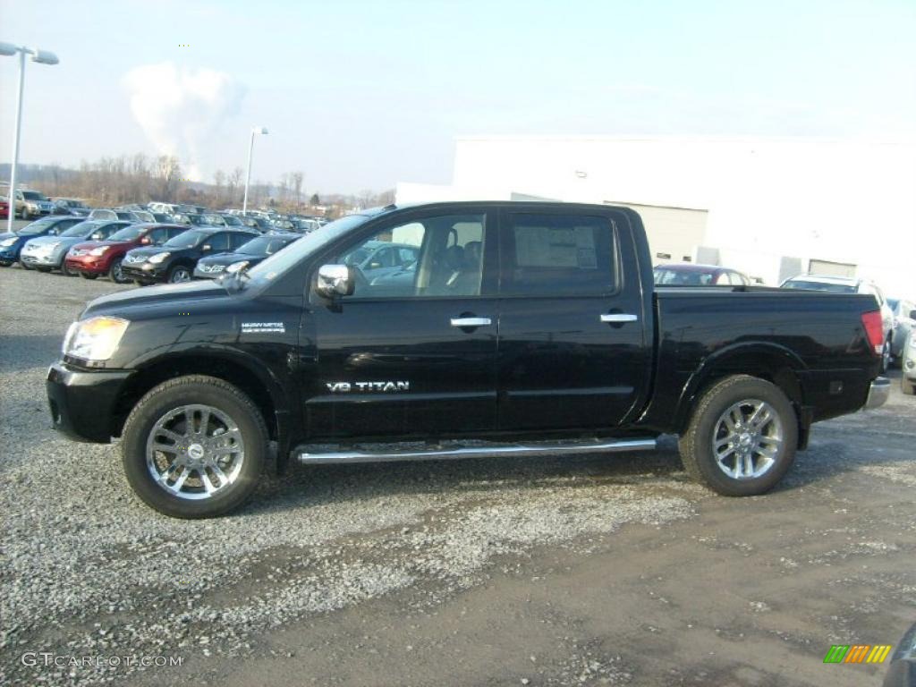 Galaxy Black 2011 Nissan Titan SL Crew Cab 4x4 Exterior Photo #45927115