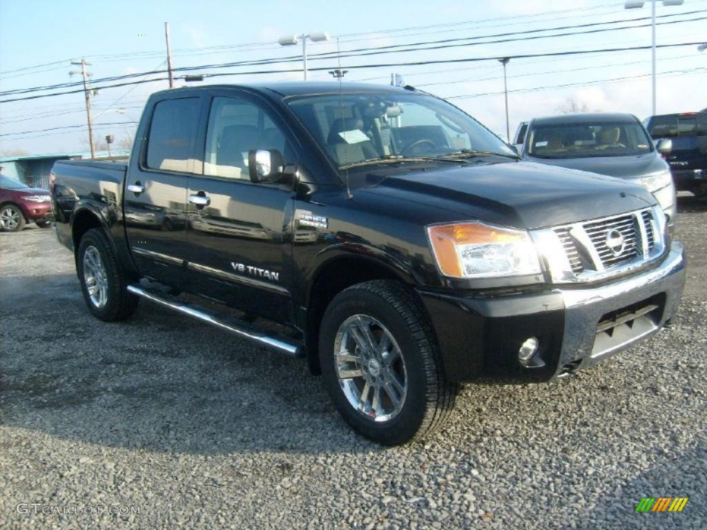 Galaxy Black 2011 Nissan Titan SL Crew Cab 4x4 Exterior Photo #45927190