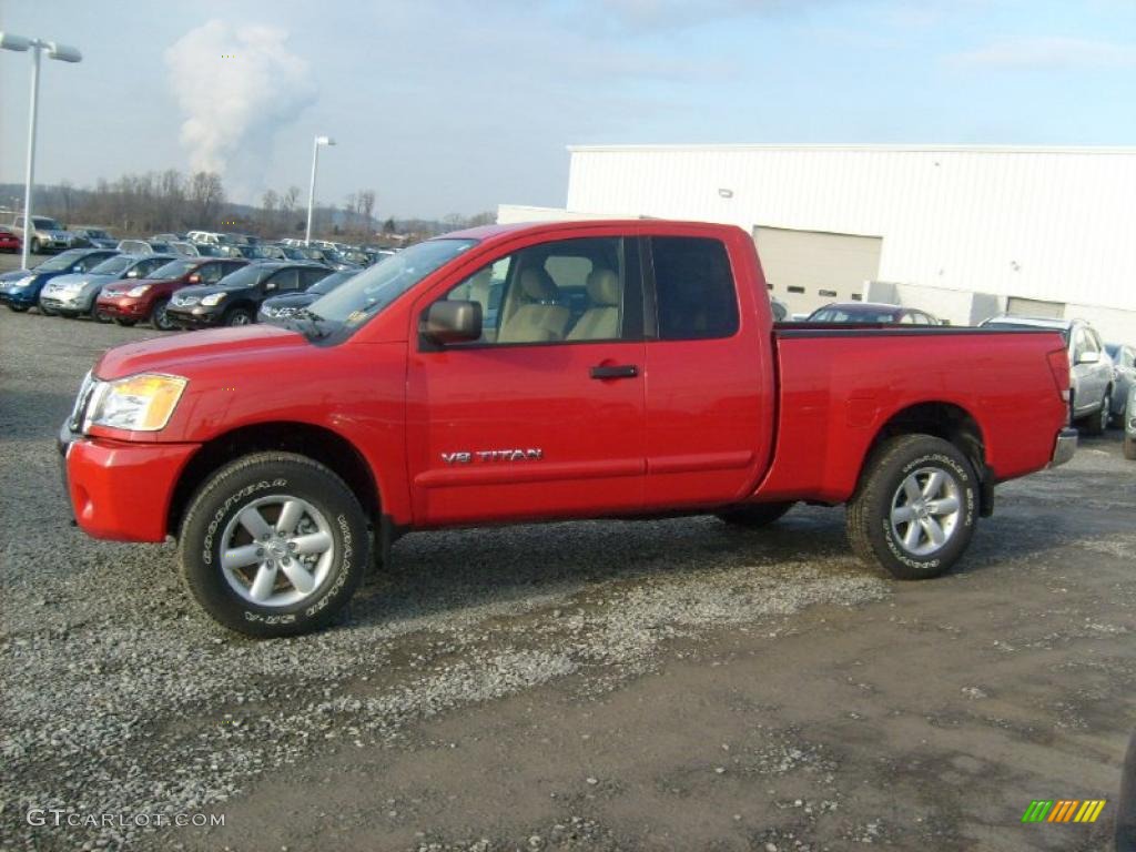 Red Alert 2011 Nissan Titan SV King Cab 4x4 Exterior Photo #45927289