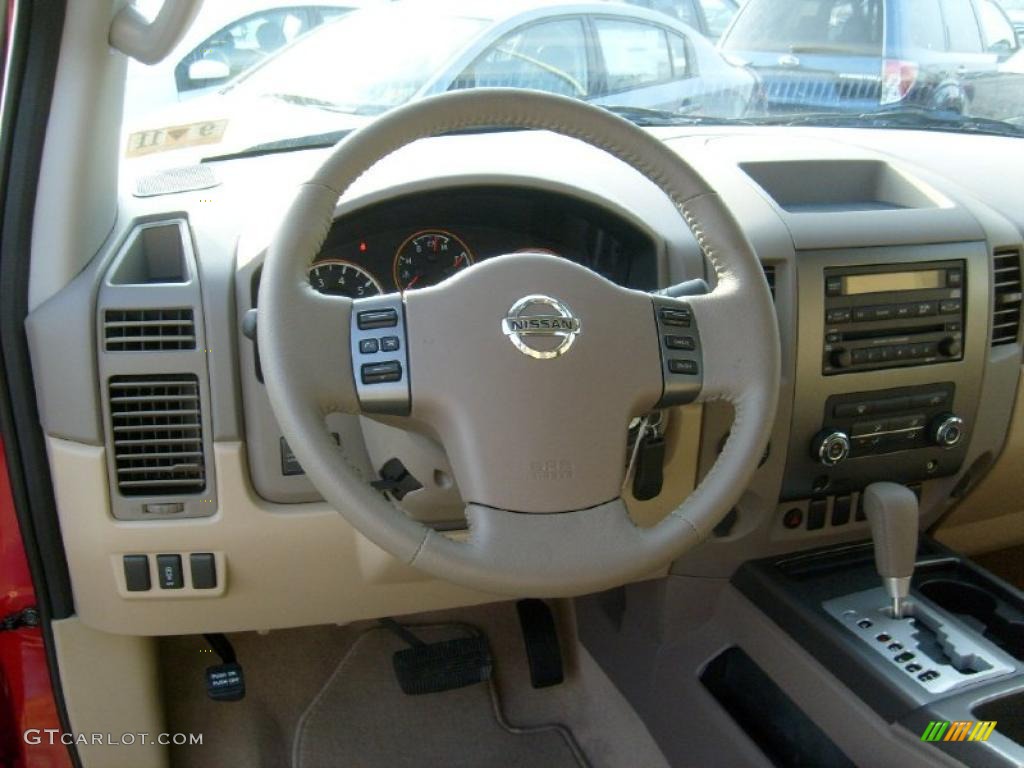 2011 Nissan Titan SV King Cab 4x4 Almond Steering Wheel Photo #45927322