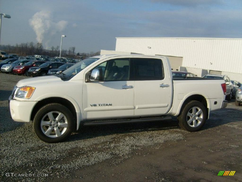 Blizzard White 2011 Nissan Titan SL Crew Cab 4x4 Exterior Photo #45927454