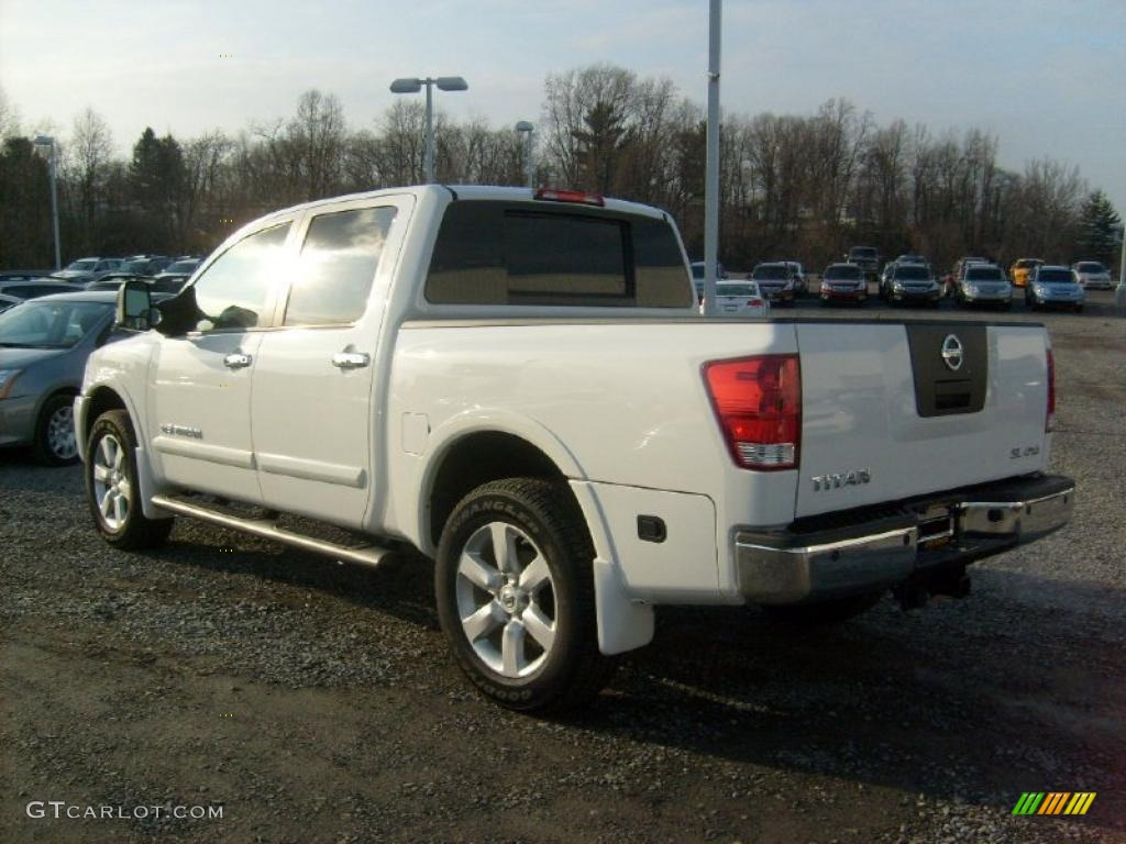 Blizzard White 2011 Nissan Titan SL Crew Cab 4x4 Exterior Photo #45927505