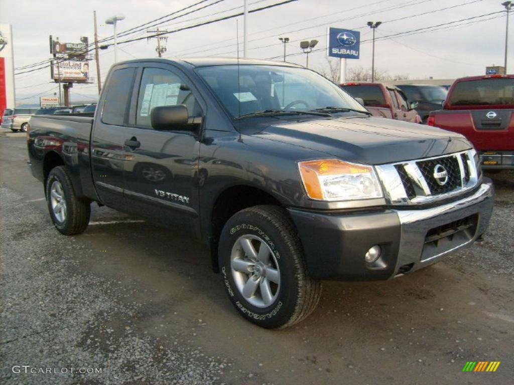 Smoke Gray 2011 Nissan Titan SV King Cab 4x4 Exterior Photo #45927682