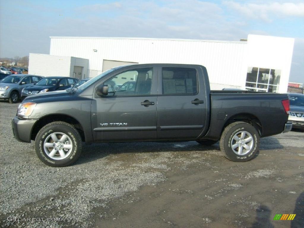 Smoke Gray 2011 Nissan Titan SV Crew Cab 4x4 Exterior Photo #45927754