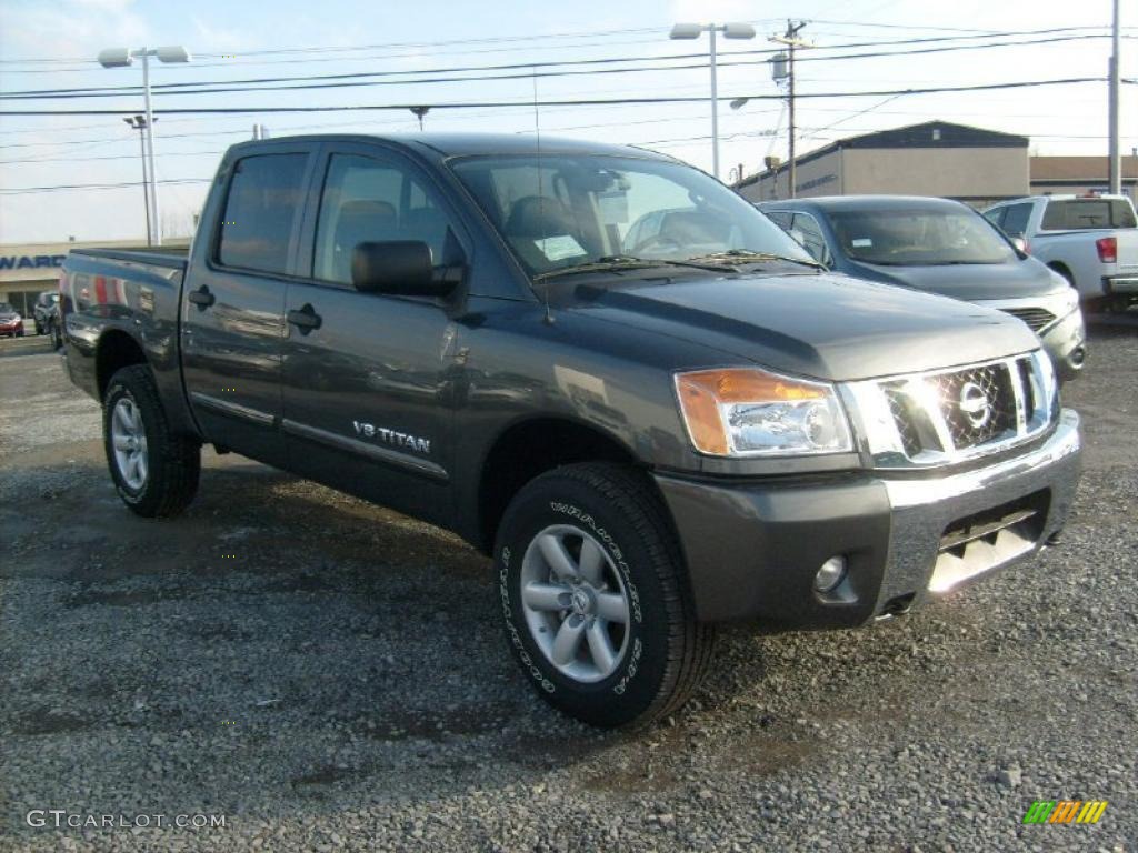 Smoke Gray 2011 Nissan Titan SV Crew Cab 4x4 Exterior Photo #45927877
