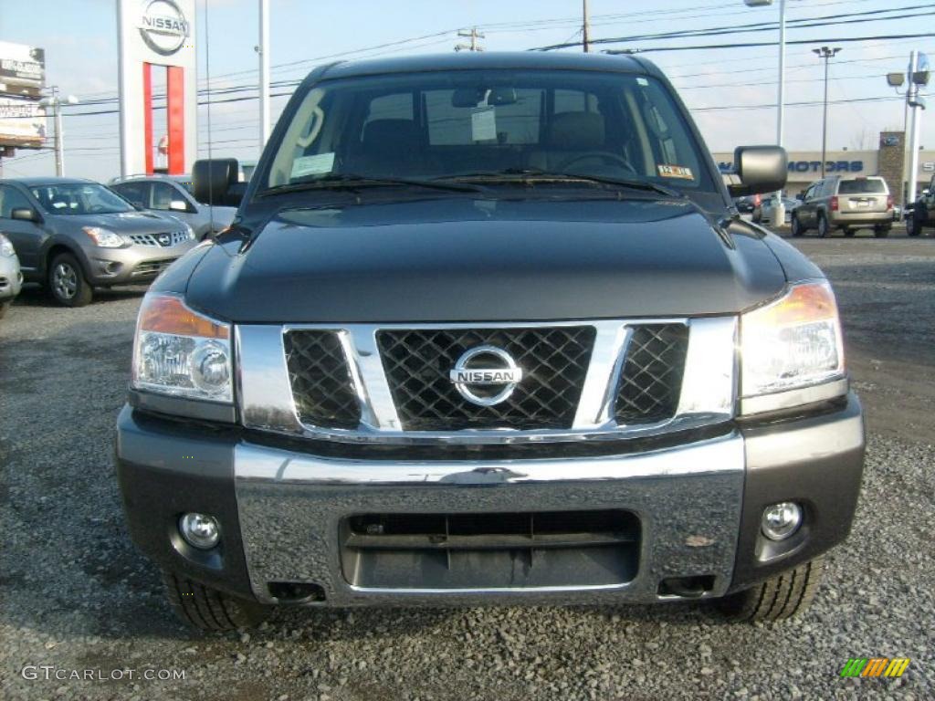 Smoke Gray 2011 Nissan Titan SV Crew Cab 4x4 Exterior Photo #45927886