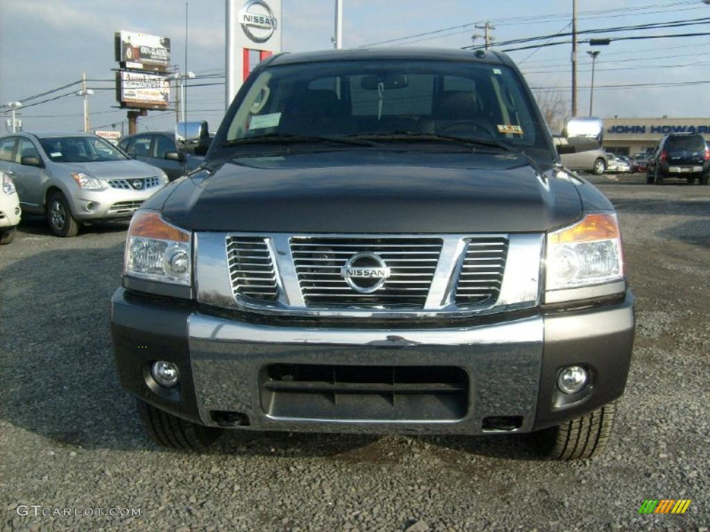 Smoke Gray 2011 Nissan Titan SL Crew Cab 4x4 Exterior Photo #45928826