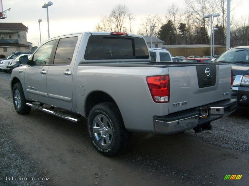 Radiant Silver 2011 Nissan Titan SV Crew Cab 4x4 Exterior Photo #45929142