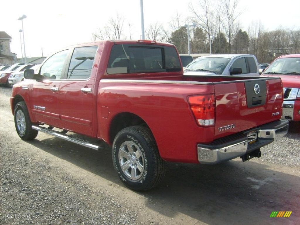Red Alert 2011 Nissan Titan SV Crew Cab 4x4 Exterior Photo #45929665