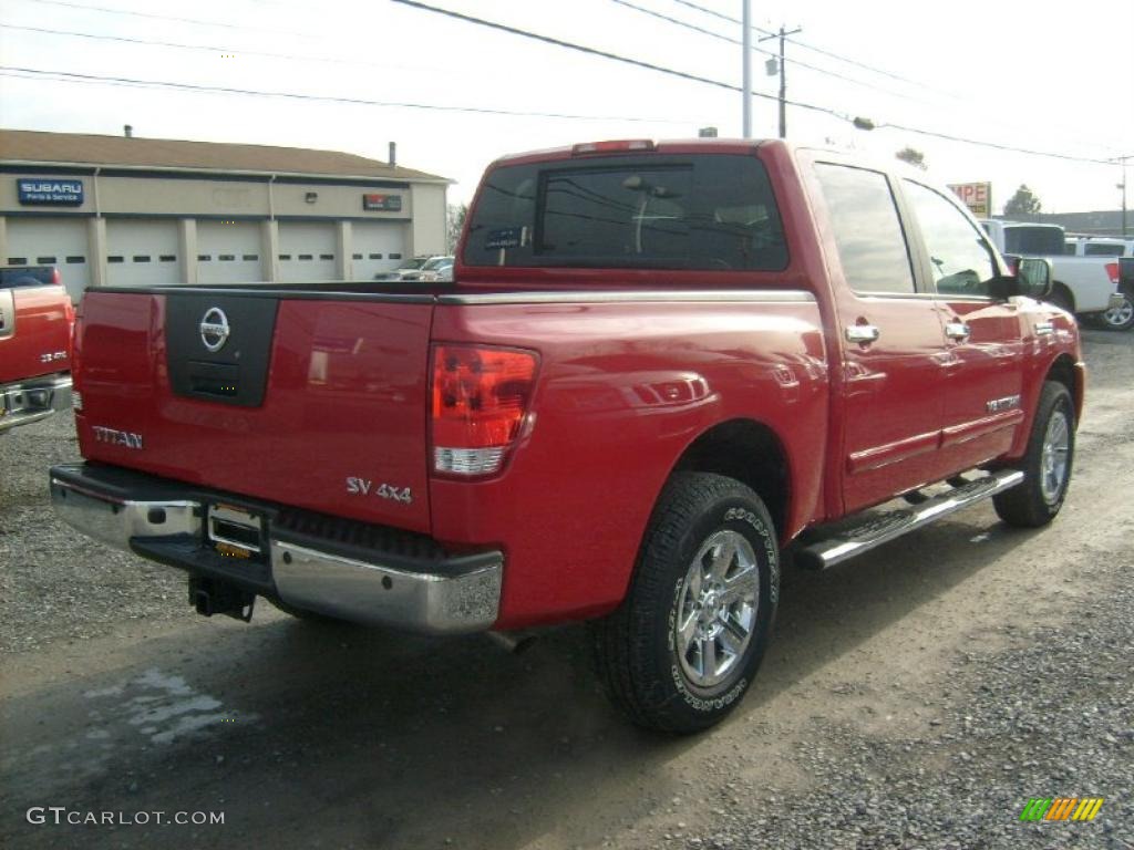 Red Alert 2011 Nissan Titan SV Crew Cab 4x4 Exterior Photo #45929716