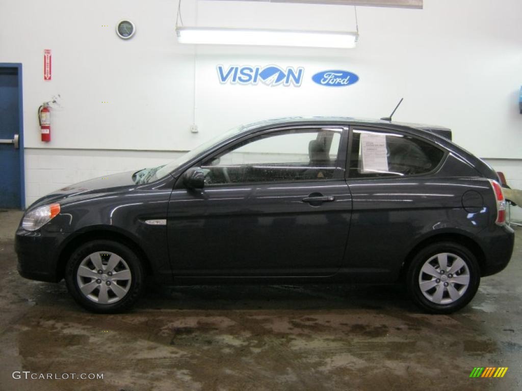 2010 Accent GS 3 Door - Charcoal Gray / Black photo #12