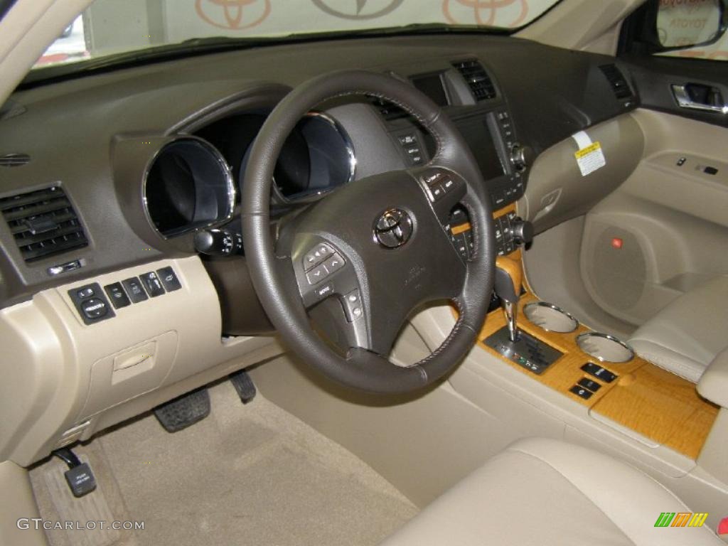 2010 Toyota Highlander Hybrid Limited 4WD Sand Beige Dashboard Photo #45936045