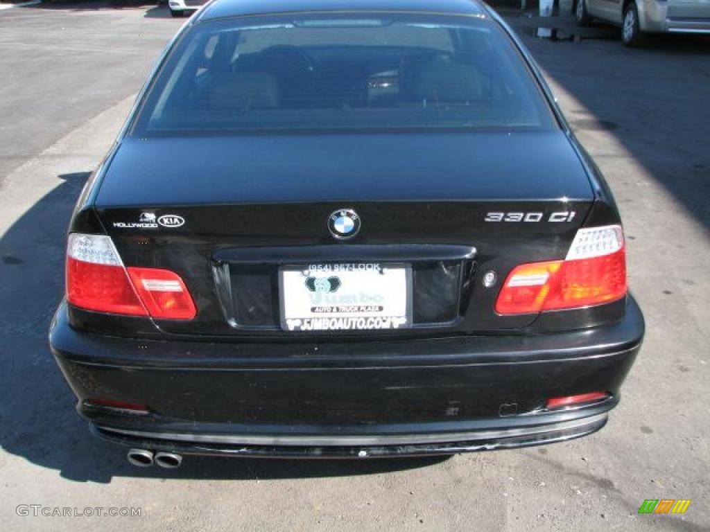 2001 3 Series 330i Coupe - Jet Black / Black photo #8