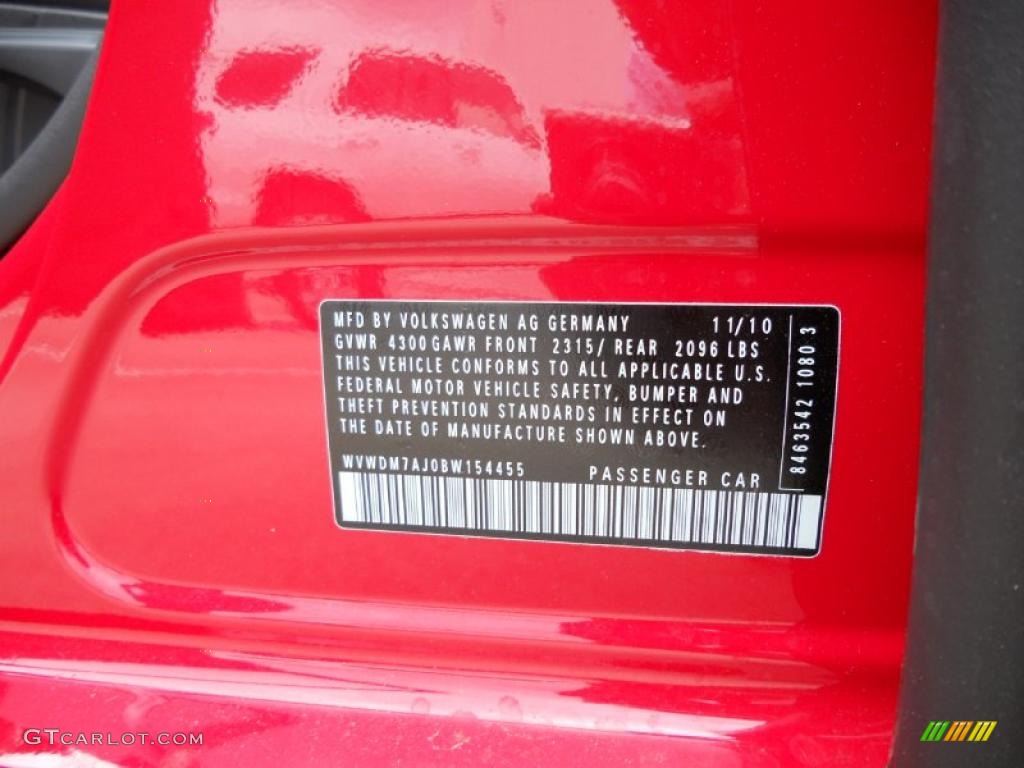 2011 Volkswagen Golf 4 Door TDI Info Tag Photo #45941364