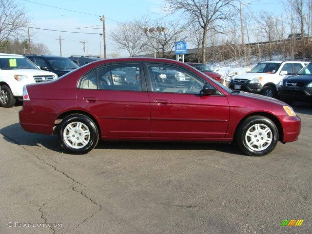 Radiant Ruby Red Pearl 2002 Honda Civic LX Sedan Exterior Photo #45941922