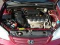 1.7 Liter SOHC 16-Valve 4 Cylinder 2002 Honda Civic LX Sedan Engine