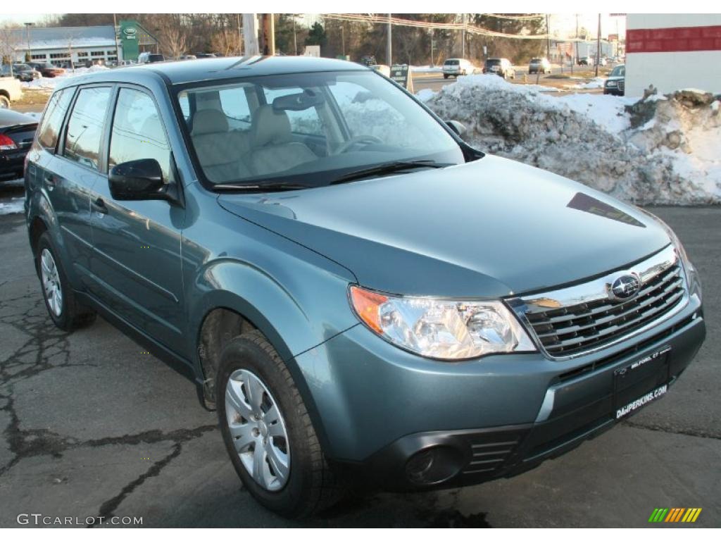 2009 Forester 2.5 X - Sage Green Metallic / Platinum photo #3