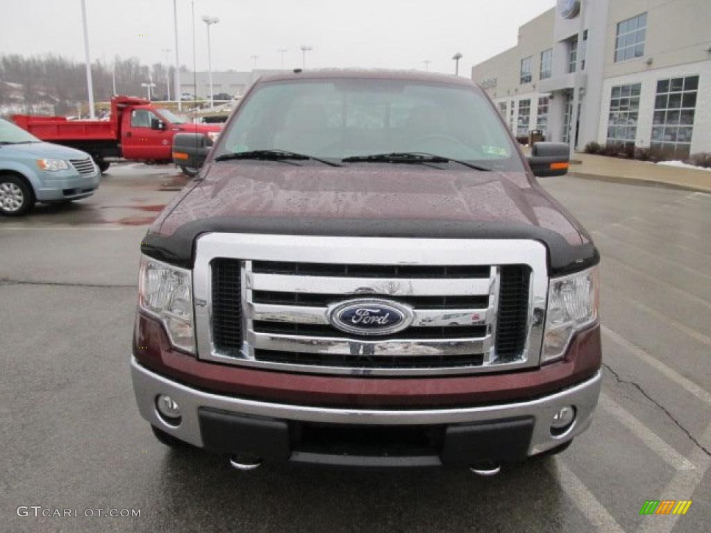 2009 F150 XLT SuperCab 4x4 - Royal Red Metallic / Stone/Medium Stone photo #4