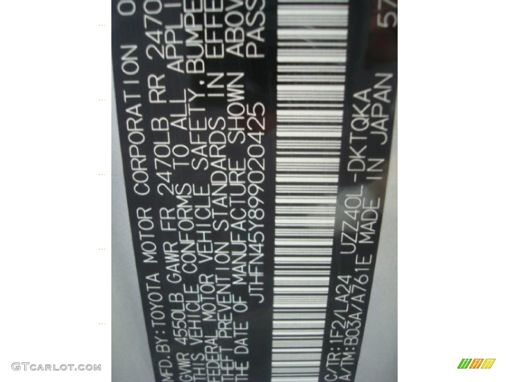 2009 SC Color Code 1F2 for Mercury Metallic Photo #45949851