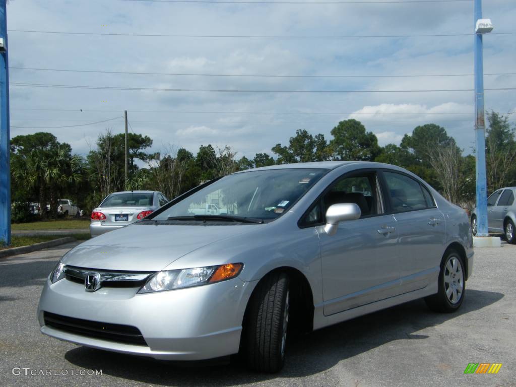 2007 Civic LX Sedan - Alabaster Silver Metallic / Gray photo #1