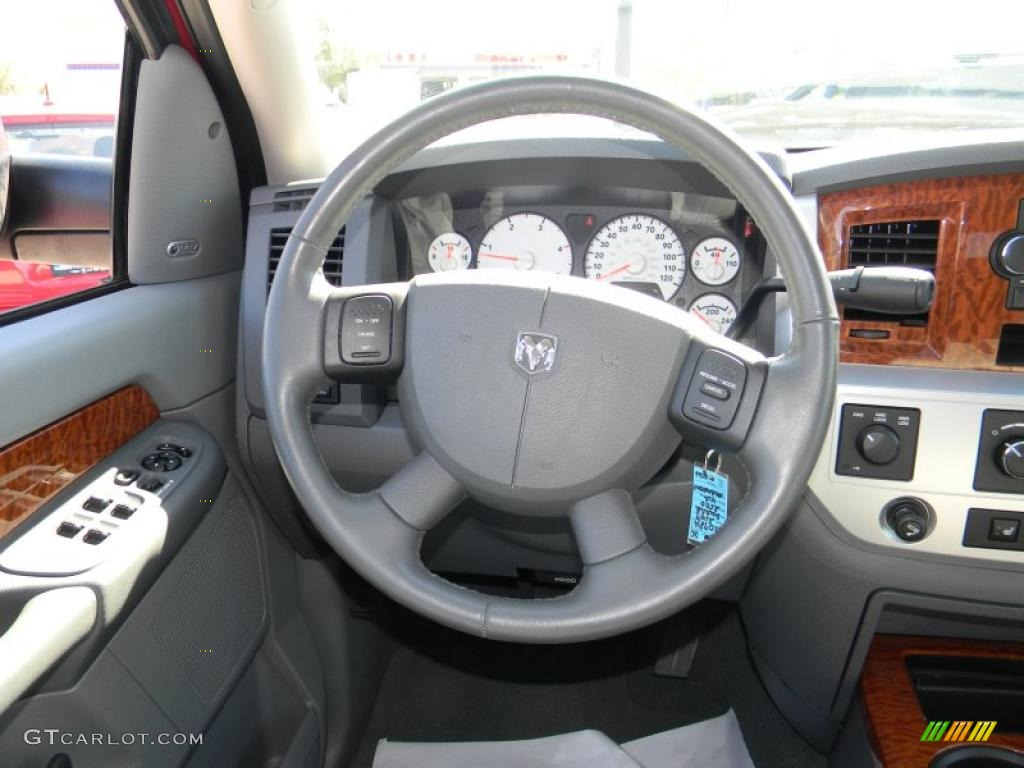 2007 Dodge Ram 2500 Laramie Mega Cab 4x4 Medium Slate Gray Steering Wheel Photo #45957464