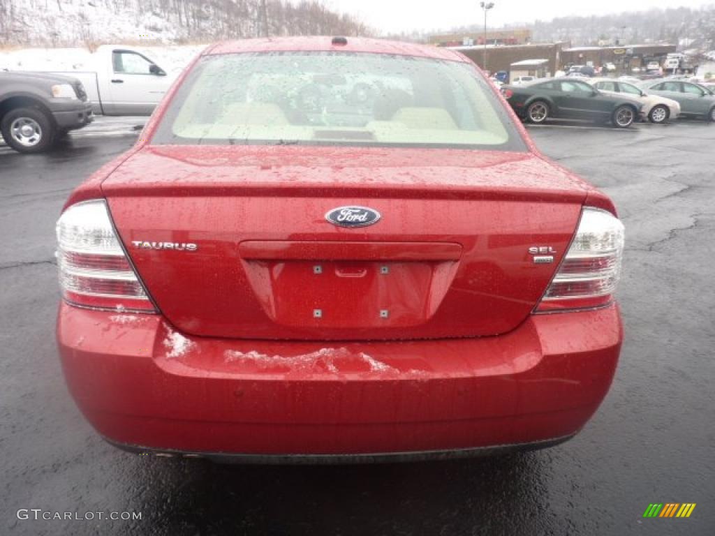 2009 Taurus SEL - Sangria Red Metallic / Camel photo #3