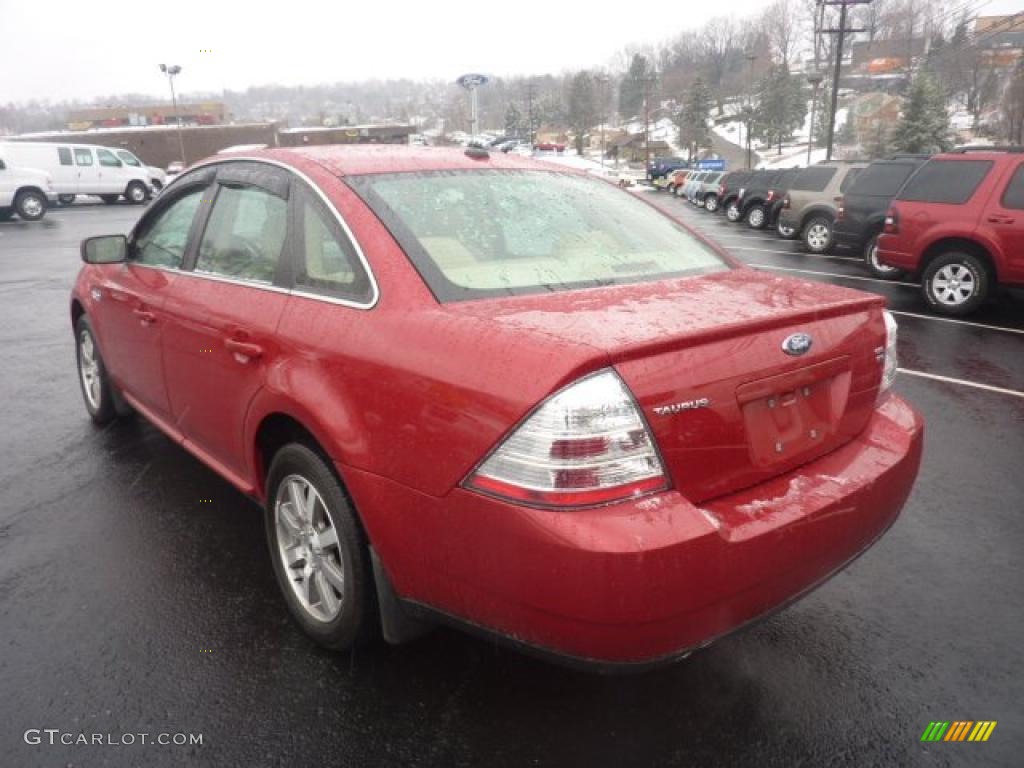 2009 Taurus SEL - Sangria Red Metallic / Camel photo #4