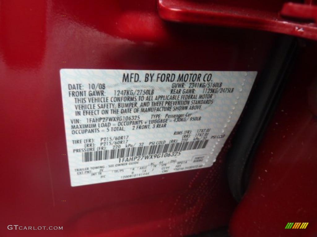 2009 Taurus SEL - Sangria Red Metallic / Camel photo #14