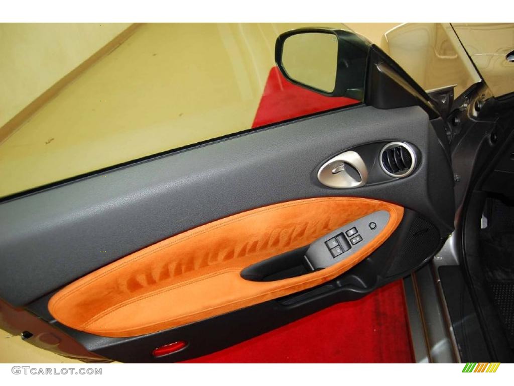 2010 Nissan 370Z Sport Touring Coupe Persimmon Leather Door Panel Photo #45959117