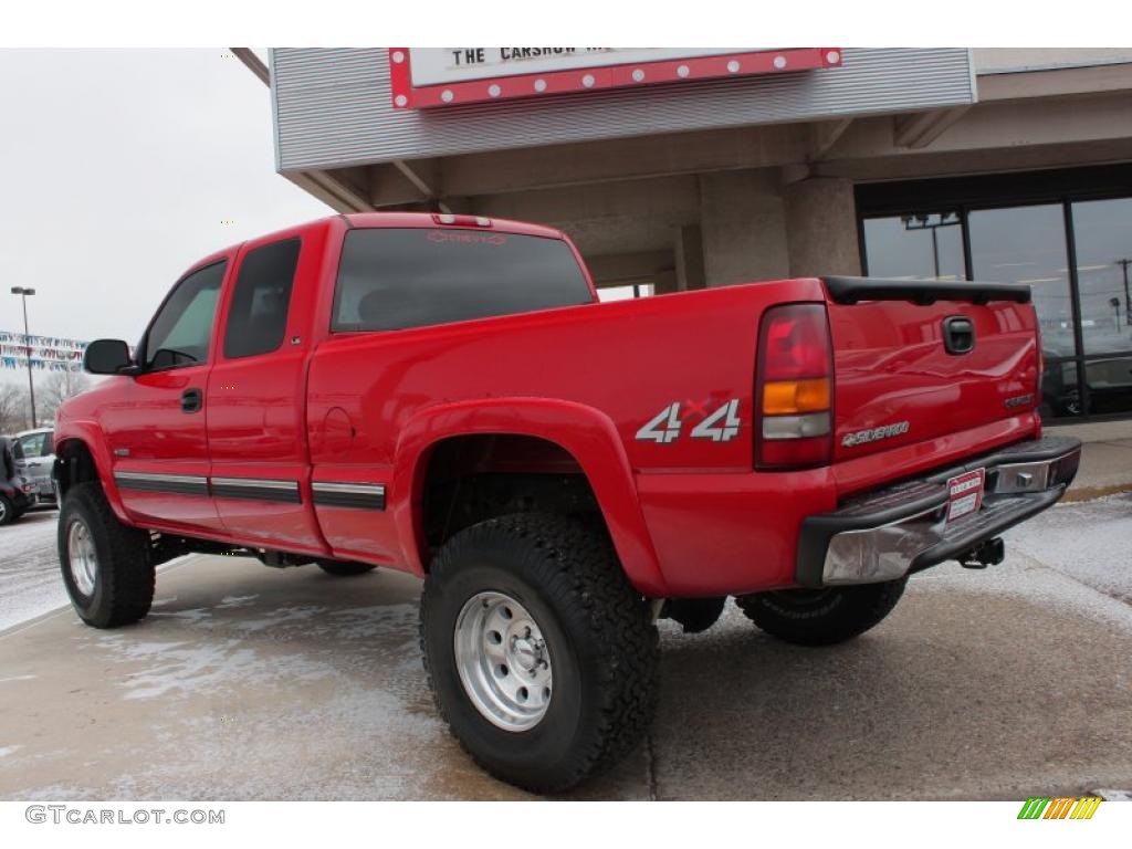 2000 Silverado 1500 LS Extended Cab 4x4 - Victory Red / Medium Gray photo #4