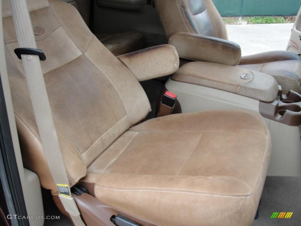 Castano Brown Leather Interior 2004 Ford F350 Super Duty King Ranch Crew Cab Photo #45965912