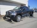 2009 Brilliant Black Crystal Pearl Dodge Ram 3500 Laramie Quad Cab 4x4 Dually  photo #1