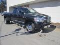 2009 Brilliant Black Crystal Pearl Dodge Ram 3500 Laramie Quad Cab 4x4 Dually  photo #14