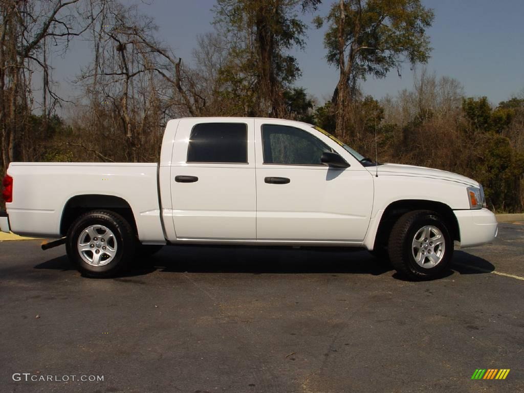 2007 Dakota SLT Quad Cab - Bright White / Medium Slate Gray photo #2