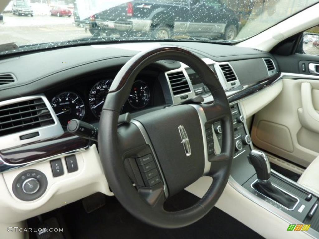 2010 Lincoln MKS FWD Cashmere/Fine Line Ebony Steering Wheel Photo #45972362