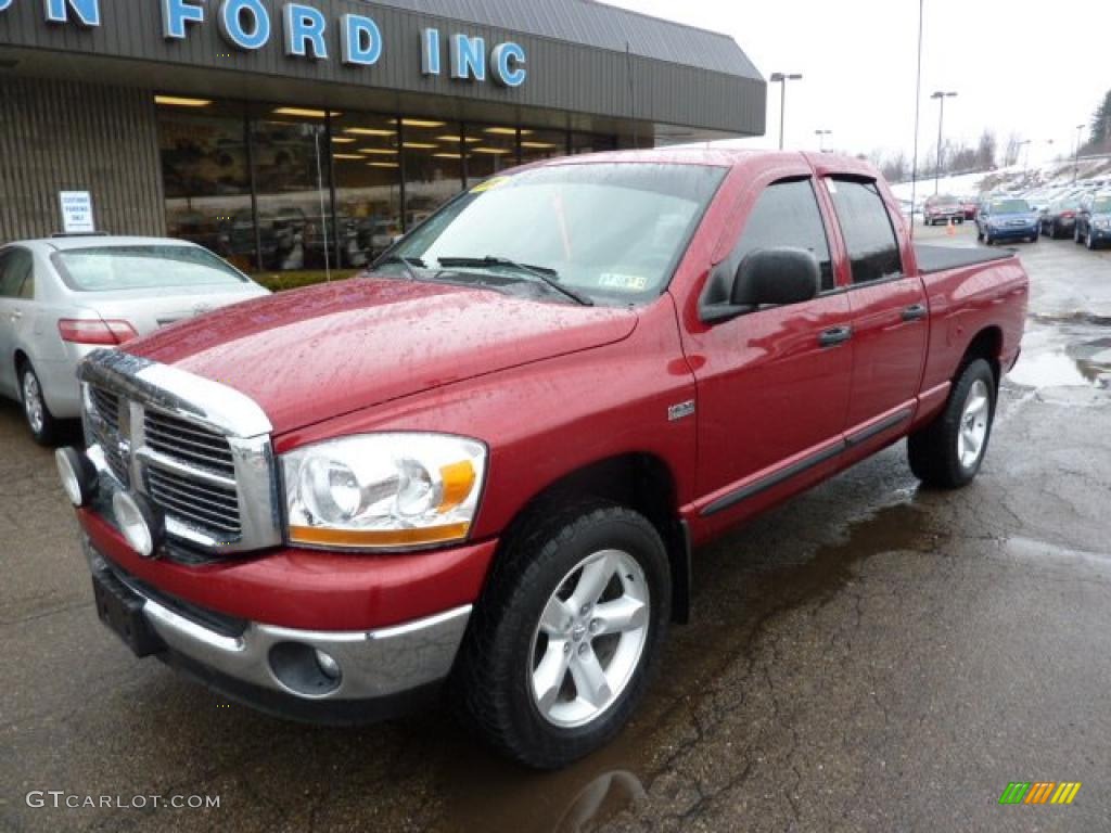 2006 Ram 1500 SLT Quad Cab 4x4 - Inferno Red Crystal Pearl / Medium Slate Gray photo #8