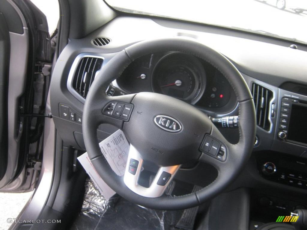 2011 Kia Sportage EX AWD Alpine Gray Steering Wheel Photo #45976019