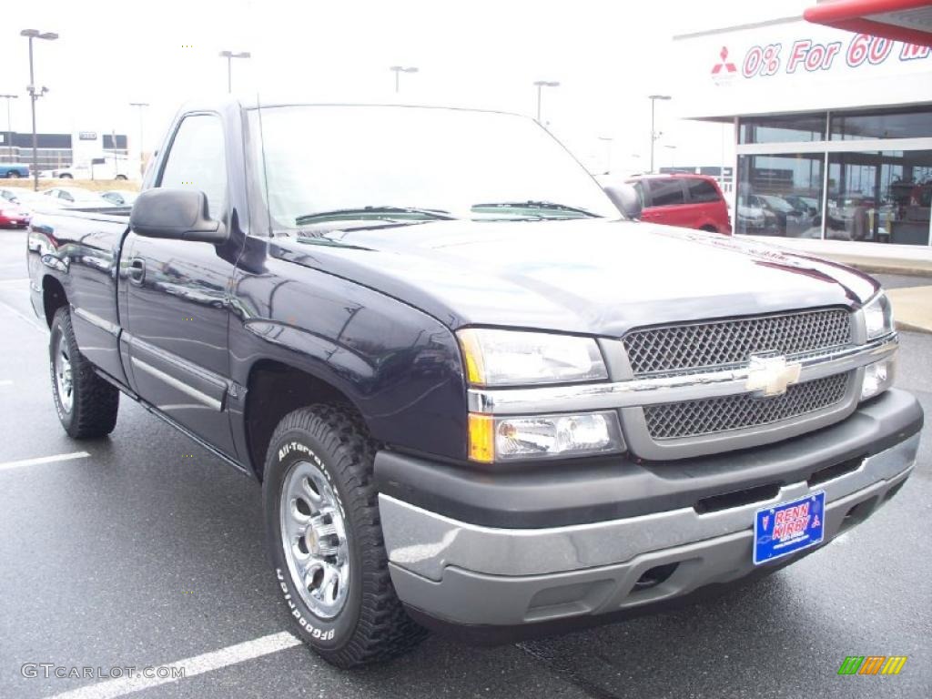 2005 Silverado 1500 LS Regular Cab 4x4 - Dark Blue Metallic / Dark Charcoal photo #8