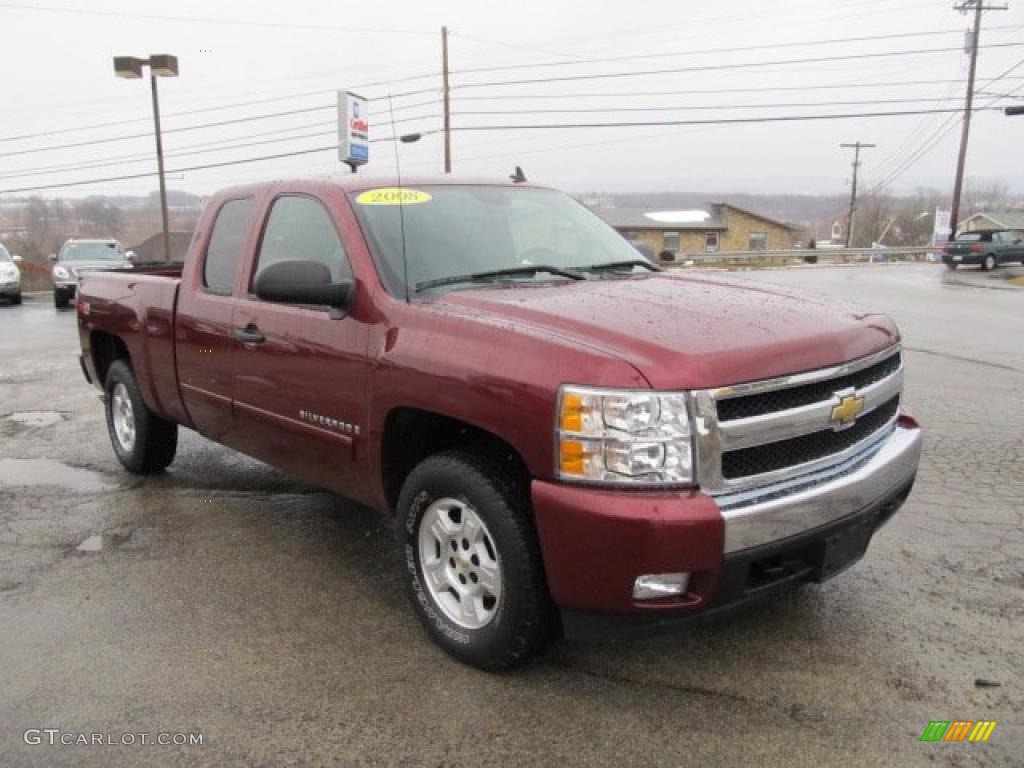 2008 Silverado 1500 Z71 Extended Cab 4x4 - Deep Ruby Metallic / Ebony photo #10