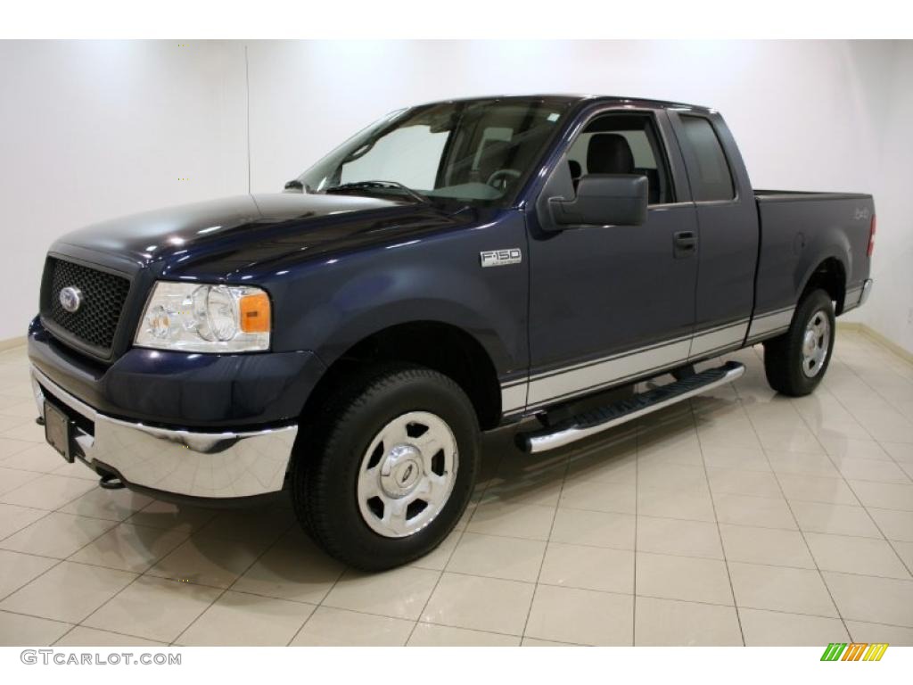 2006 F150 XLT SuperCab 4x4 - True Blue Metallic / Medium/Dark Flint photo #3