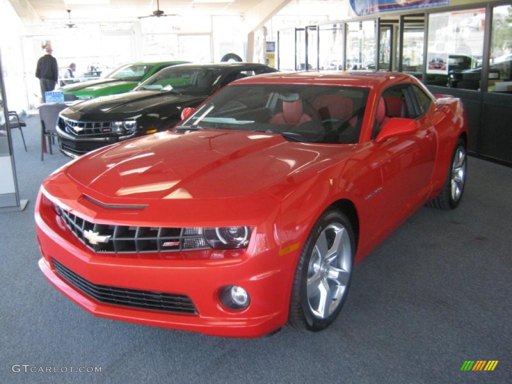 2011 Camaro SS/RS Coupe - Inferno Orange Metallic / Inferno Orange/Black photo #1