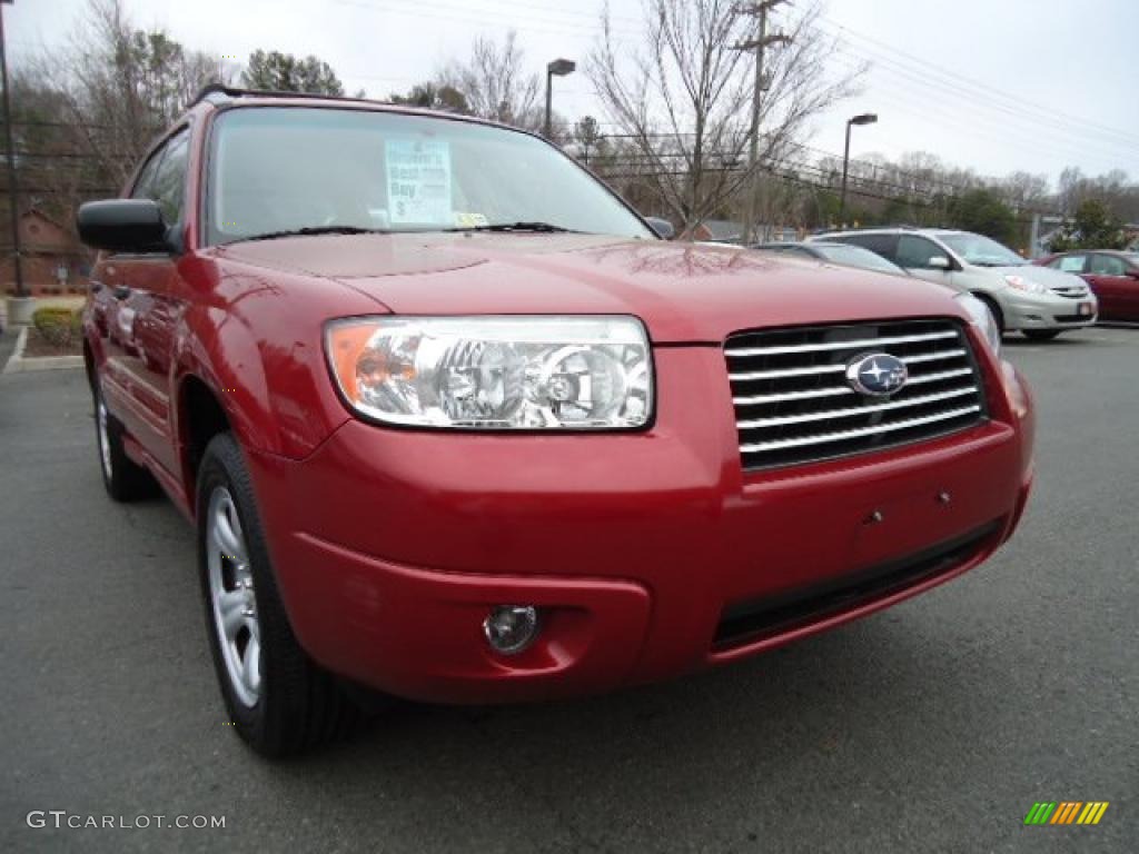 2007 Forester 2.5 X - Garnet Red Pearl / Graphite Gray photo #1