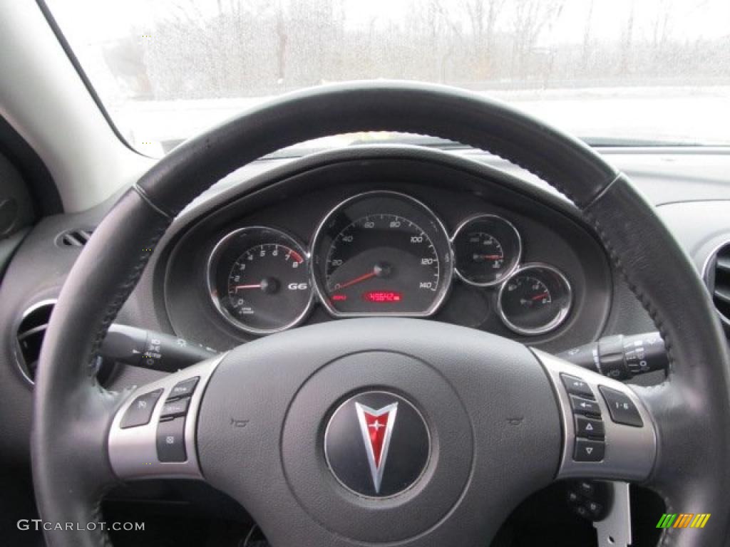 2008 Pontiac G6 GXP Sedan Ebony Black Steering Wheel Photo #45993805