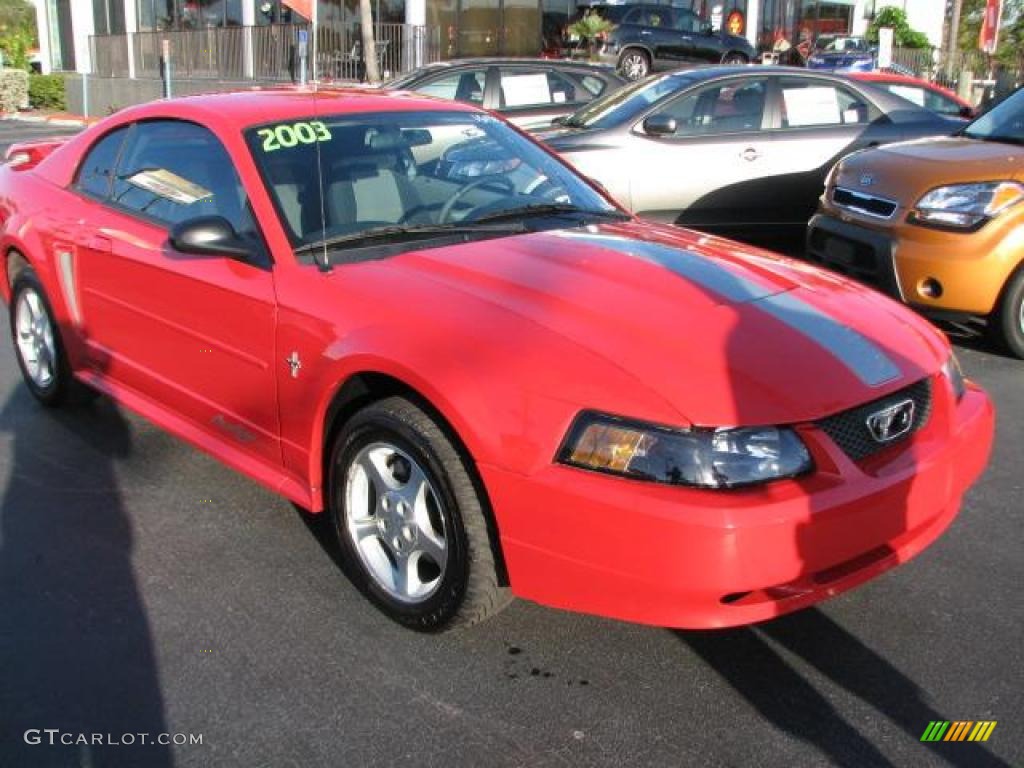 2003 Mustang V6 Coupe - Torch Red / Medium Graphite photo #1