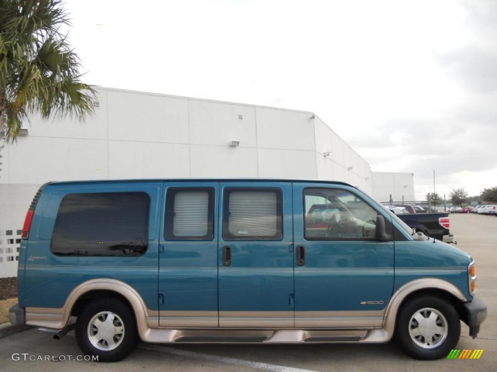 Medium Fernmist Green Metallic 1999 Chevrolet Express 1500 Passenger Conversion Van Exterior Photo #45997532